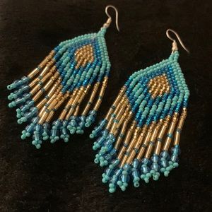 Mexican Artisanal Boho Fringe Tassel Beaded Earrings